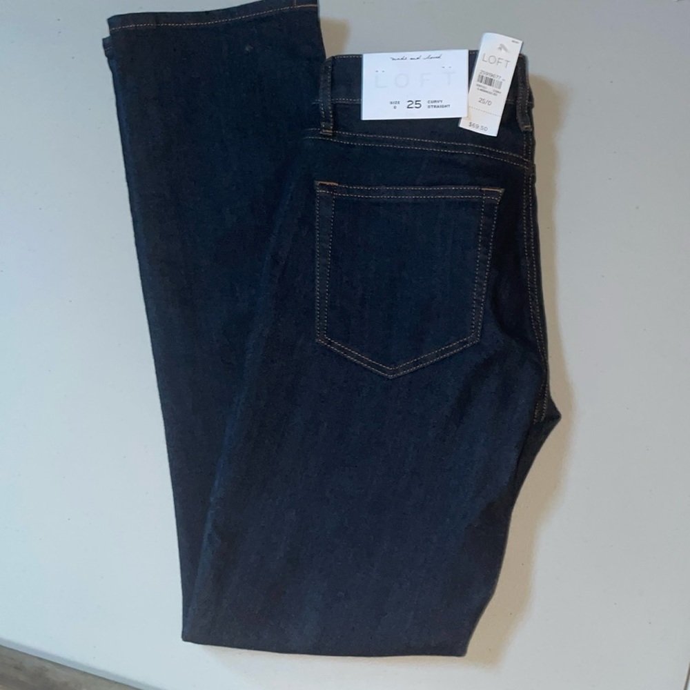 Loft Curvy Straight Jeans size 0 25 NWT
